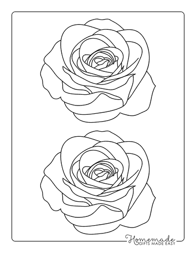 Flower Template Rose Outine 5 Inch