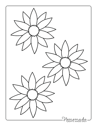 Flower Template Shape Pointed Petals 4 Inch