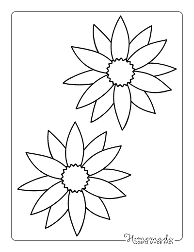 Flower Template Shape Pointed Petals 5 Inch