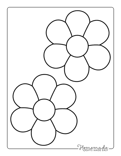 Flower Template Simple Shape 5 Inch