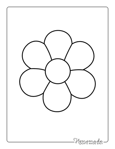 Flower Template Simple Shape 6 Inch