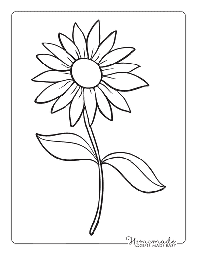 Flower Template With Leaves