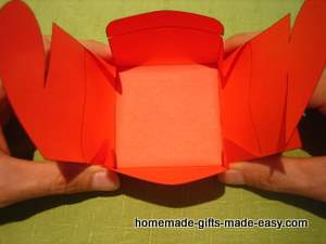 free heart gift box template assembly step 2