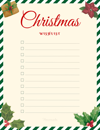 Free Printable Christmas Wish List Vintage Old Fashioned Simple List