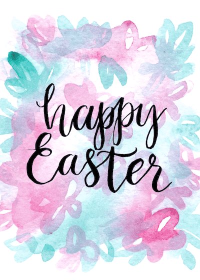 Free Printable Easter Cards 5x7 Abstract Watercolor Bouquet