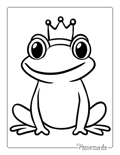 Frog Coloring Pages Cute Frog Prince