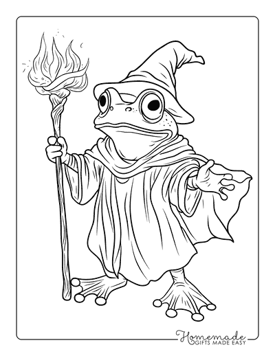 Frog Coloring Pages Frog Wizard