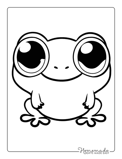 Frog Coloring Pages Kawaii Frog