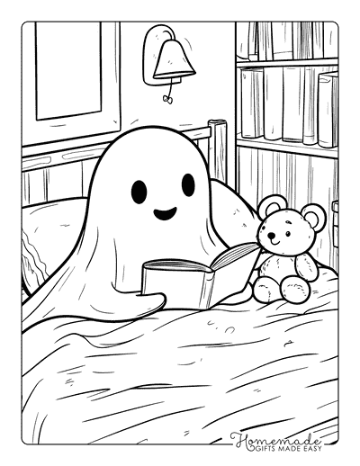 Ghost Coloring Pages Cute Ghost Bedtime Story