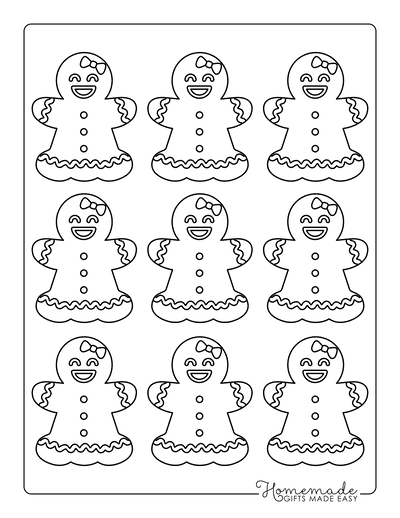 Gingerbread Man Girl Template Icing Extra Small 9
