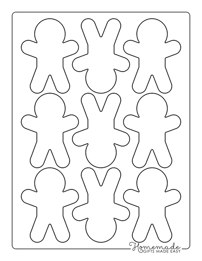 Gingerbread Man Template Outline Shape Extra Small 9