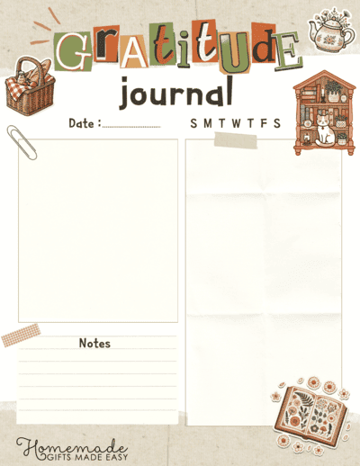 Gratitude Journal Prompts Cute Template Blank