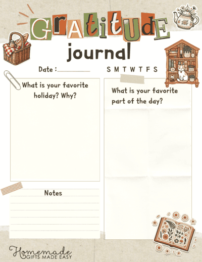 Gratitude Journal Prompts Cute Template Happiness