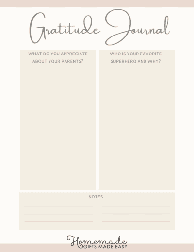 Gratitude Journal Prompts Elegant Template Kids