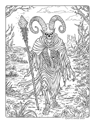 Halloween Coloring Pages Realistic Lich