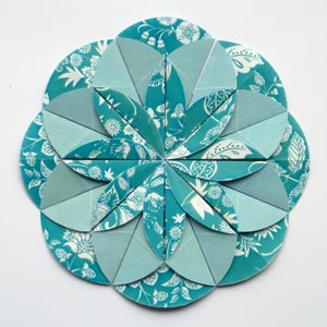 blue origami dahlia flower