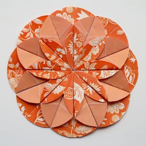 orange origami dahlia flower