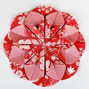 red origami dahlia flower