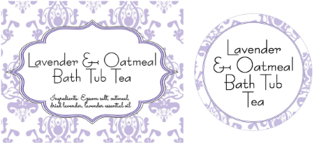 oatmeal lavender bath tea printable jar labels