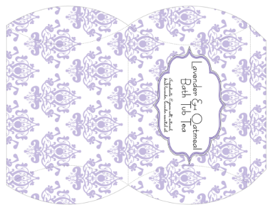 oatmeal lavender bath tea printable gift box
