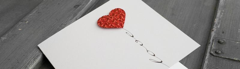 homemade valentine card heart balloon