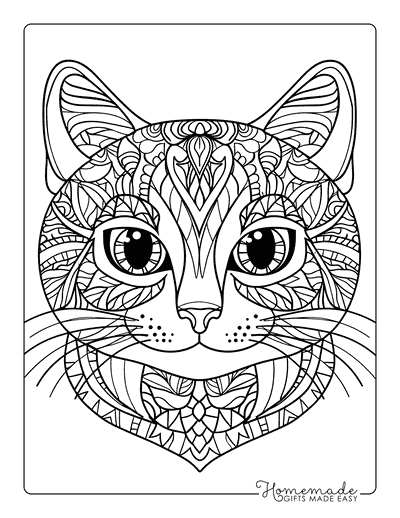 Kitten Coloring Pages Kitten Face Mandala