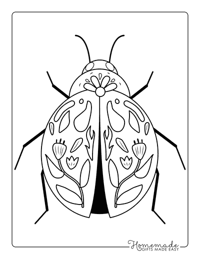 Ladybug Coloring Pages Realistic Simple Ladybug Outlines With Patterned Spots