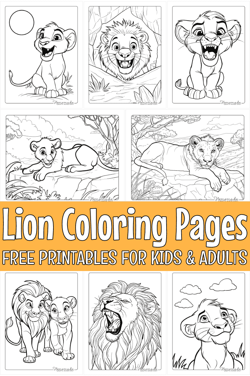 free lion coloring pages printables