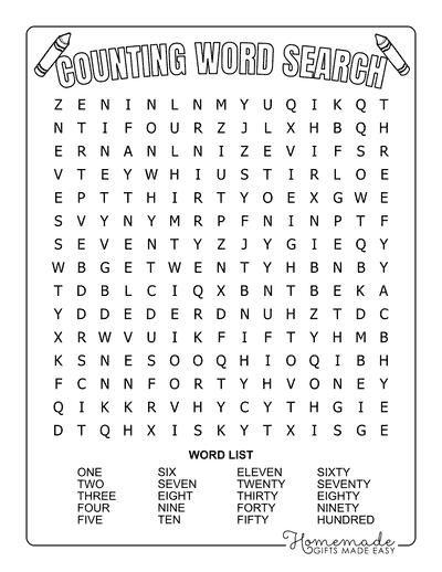 Math Word Search Counting Medium