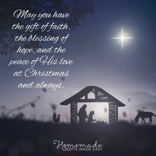 merry christmas wishes may you have the gifts of faith, hope, and peace