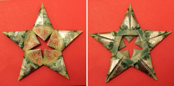 Modular Money Origami Star From 5 Bills How To Fold Step