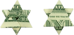 money origami star header