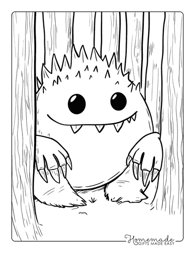 Monster Coloring Pages Forest Monster Adventure