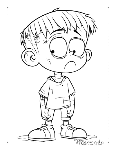 Monster Coloring Pages Kid Frankensteins Monster