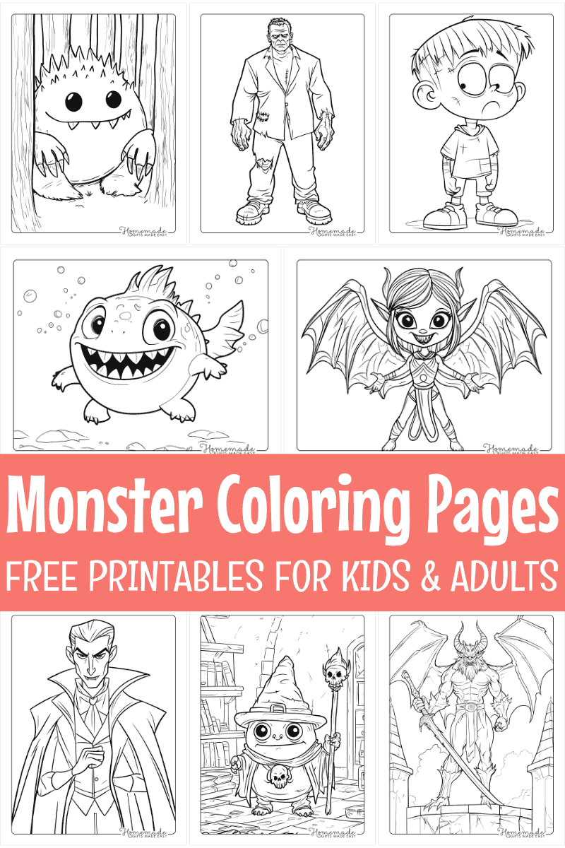 Free Printable Monster Coloring Pages for Kids & Adults