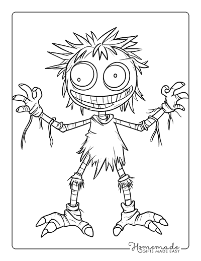 Monster Coloring Pages Scarecrow Monster