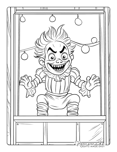 Monster Coloring Pages Scary Clown Monster