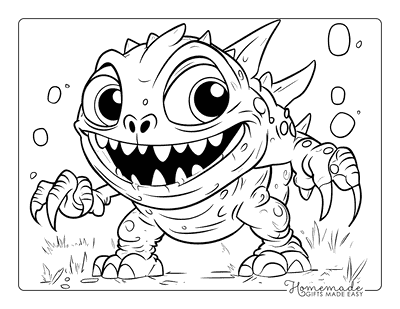 Monster Coloring Pages Small Dinosaur Monster