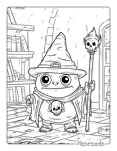 Monster Coloring Pages Wizard Monster Teacher