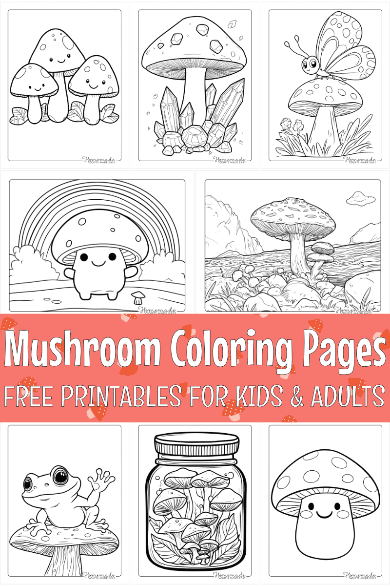 Free Printable Mushroom Coloring Pages for Kids and Adults