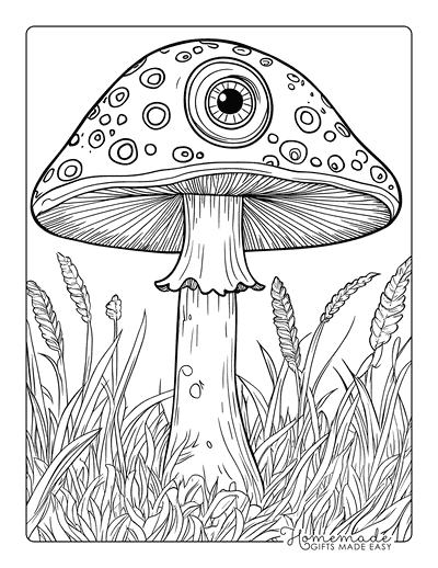 Mushroom Coloring Pages Mushroom With Eyeball