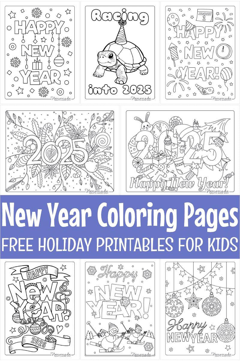 New Year Coloring Pages