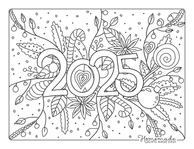 New Year Coloring Pages Winter Nature Snowing 2025