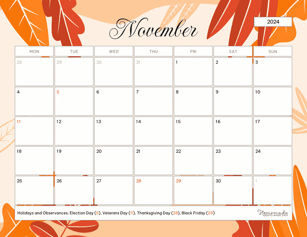 November Calendar