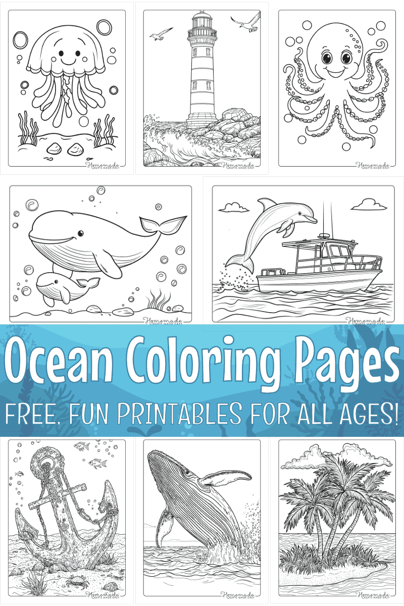 Ocean Coloring Pages for Kids and Adults