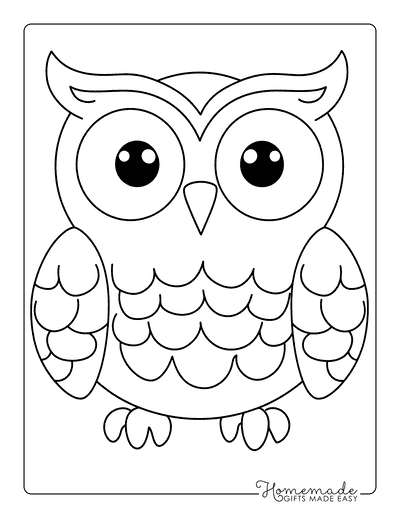 Owl Coloring Pages Easy Cute Simple Owl Outline for Kids