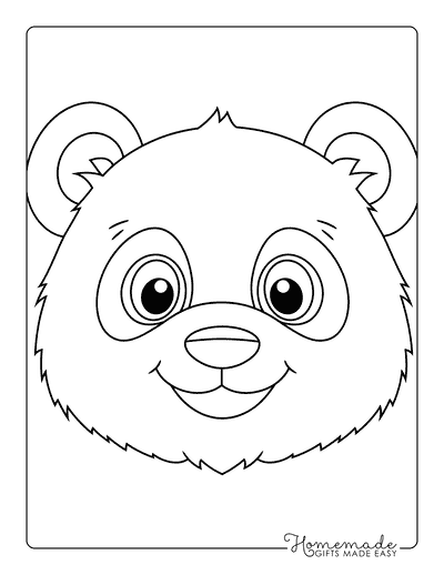 Panda Coloring Pages Easy Cute Panda Face