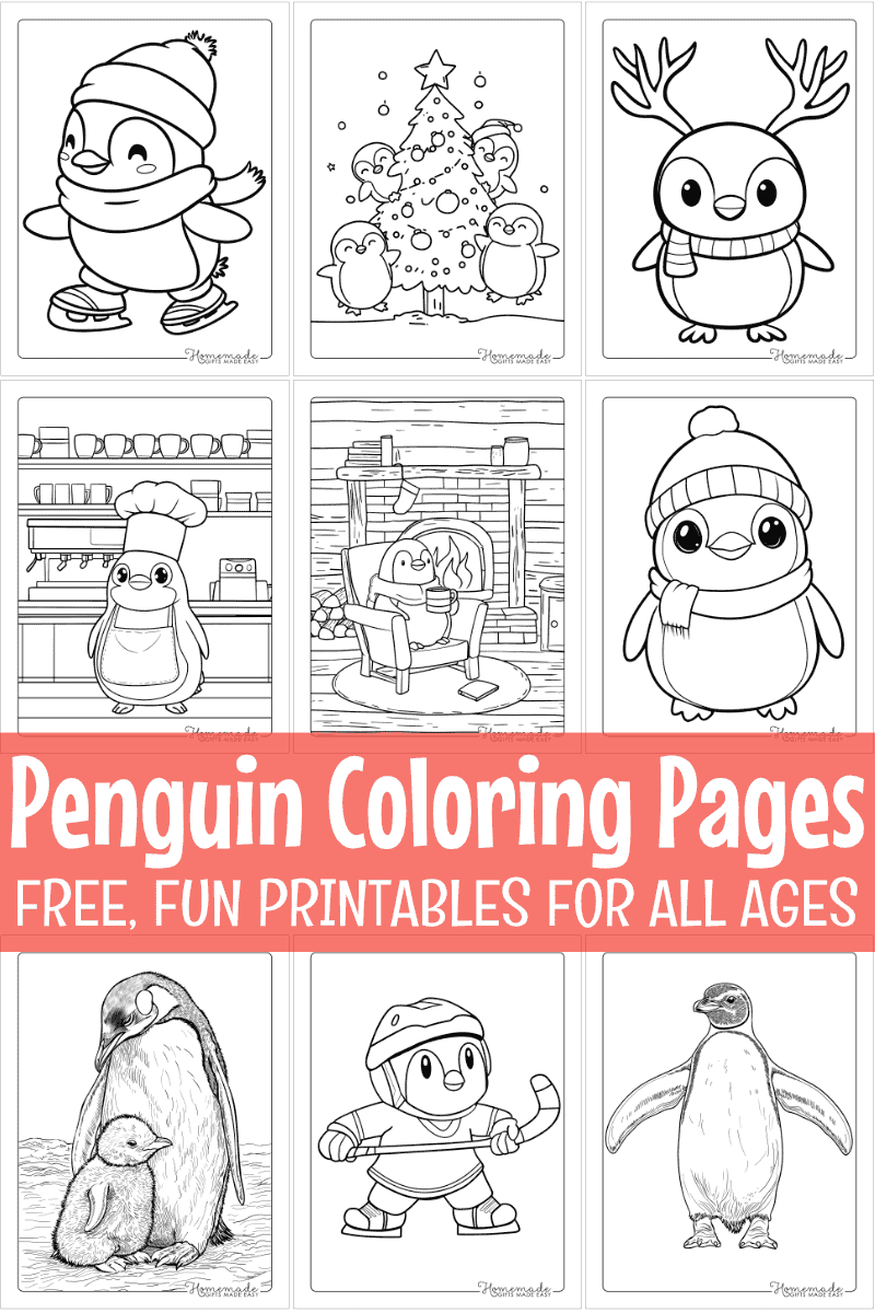 Free Printable Penguin Coloring Pages