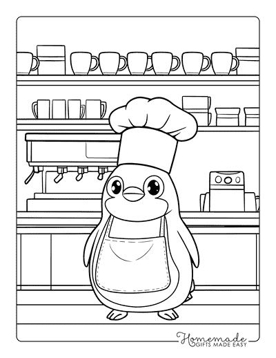 Penguin Coloring Pages Penguin Cafe