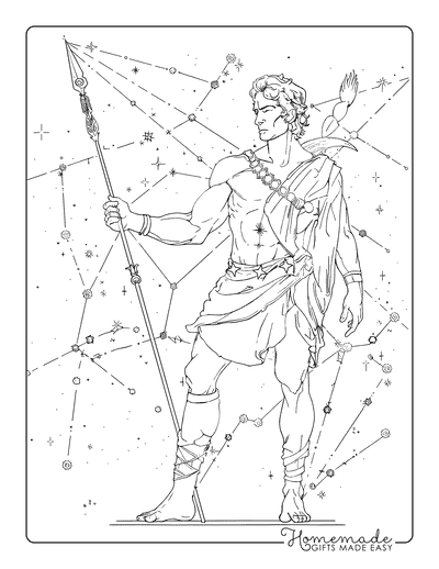 Planet Coloring Pages Constellation Orion the Hunter